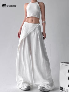 High Waist Straight Leg Pants Slimming Casual Loose Versatile Drapey Wide Leg Long Trousers for Women Spring Summer 2025