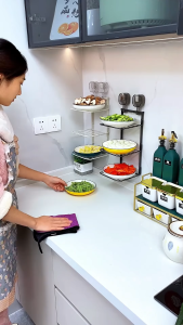 Kệ 3 Tầng Chuẩn Bị Thức Ăn Treo Tường Hút Chân Không DASEP Kệ Để Thực Phẩm Nhà Bếp Giá Để Đồ Ăn Hít Chân Không