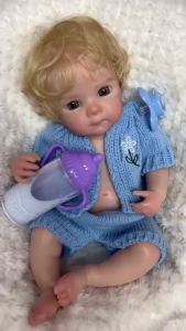 OtardDolls 13 Inch Bettie Silicone Doll Genderless Baby Doll Soft Touch Bebe Handmade Baby Doll With Rooted Curly Hair