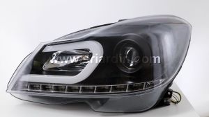 Mercedes C-Class W204 12-15 Projector Headlamp w Light Bar Driving Lamp [ 1 Pair Left & Right ]