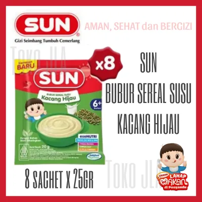SUN Bubur Bayi 6+ Kacang Hijau Sachet 8 x 20gr