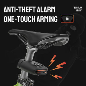 GROCE-Bike Tail Light Bicycle Anti-Theft Alarm Tail Light 3 In 1 IP65 Waterproof One Touch Arming Night