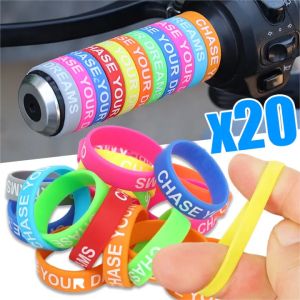 แหวนแฮนด์กันลื่น20ชิ้นผ้าคลุมมอเตอร์ไซค์เพื่อความปลอดภัยในการปั่นจักรยานผ้าคลุมที่จับระบายอากาศได้สีสันสดใสอุปกรณ์เสริมสำหรับมอเตอร์ไซค์