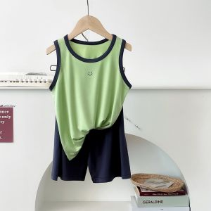 Modal Baby Boys Summer Sleepwear Vest Shorts Home Clothes Childrens Small Toddler Male Female Kids Casual Style Comfortable Fabric
