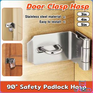 Need 3/4/5 Inches 90 Degree Padlock Hasp Stainless Steel Security Door Clasp Hasp Lock Latch