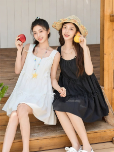 SANFU | Sleeveless Bow Layered Sweet Dress Women