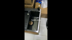 PAKET Kitchen Sink Stainless 304 Hitam 82x45 cm Lubang 2Bak Cuci Piring /Wastafel Stainless set