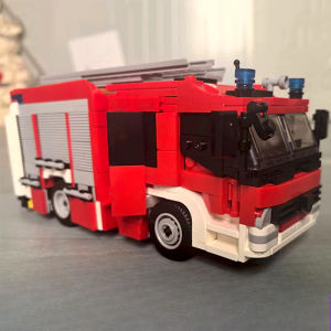 1019PCS MOC City Fire Truck Building Blocks Set Transport Vehicle Rescue Tower Ladder Model Bricks Assembly Toys Kid Boy Gift