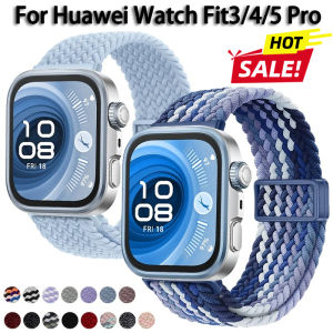 Magnetic Nylon Braided Loop Strap For Huawei Watch Fit 3/4/5 Strap Adjustable Comfortable Bracelet For Huawei Watch Fit 5/4 Pro