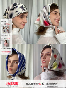 Original Polka Dot Print Scarf Multifunctional Square Scarf Milk Silk Spicy Girl Tube Top High Grade for Couples Students Youth