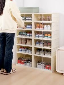 ที่เก็บรองเท้าแบบพับเก็บได้ ตู้รองเท้า กล่องรองเท้า ชั้นวางรองเท้า กล่องรองเท้าแบบพับ พลาสติกใส กล่องใส่รองท้า PP Plastic Shoe Cabinet