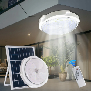LED Solar Balcony Ceiling Lights for Outdoor Garden Porch Lighting Remote Energy Saving Control Waterproof Solar Lights