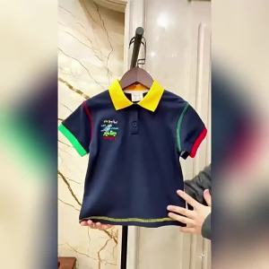 Polo Shirt for Boys Dinosaur Print Short Sleeves