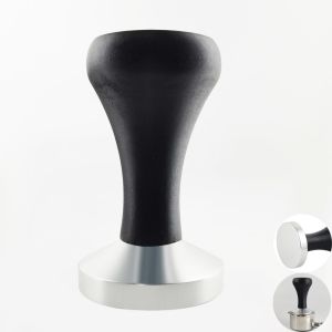 แทมเปอร์เอสเปรสโซ่พร้อมด้ามไม้สีดำ1ชิ้น51/53/58มม. เครื่องชงกาแฟแบบพกพาสำหรับเครื่องชงกาแฟขนาด51/54/58มม.