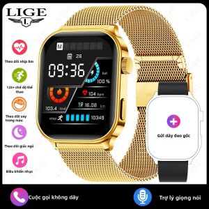 LIGE | Đồng Hồ Thông Minh LIGE 2.01 Bluetooth Gọi Điện IP68 Chống Nước Theo Dõi Nhịp Tim Theo Dõi Sức Khỏe Thể Thao Thể Dục Nam Nữ Đồng Hồ Thông Minh Có Đồng Hồ Báo Thức
