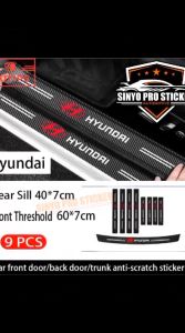 stiker karbon mobil Hyundai STARGAZER CRETA santa fe palisade ioniq 5satria sticker carbon pengaman pintu sill plate sill door anti gores 1/4/5/8/9 pcs
