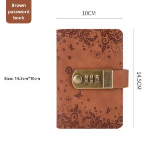 Password-Protected Noteboy with Lock A7 Small Size Diary Portable Portable Accounting Notebook Pocket Notepad Retro Cute