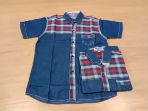 Kemeja Lengan Pendek Anak Laki LakiBahan Katun Strecth Adem Melar Motif Bermotif Polos Kotak Kotak Murah Umur  8 9 10 Tahun-UMMIBUSANA1813021624