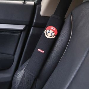 Mario Car Safety Belt Protection Cover Mushroom Decorative Automobile Accessories Super Mario Decoration Neck Protection