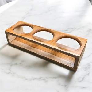 บล็อคใส่แก้วไม้สัก หลุมใส่แก้ว ที่วางแก้ว พร้อมส่ง