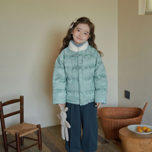 Sweet Chinese Style down Jacket for Girls Yangmei Home GGYM Warm White Duck down New Winter 2024 Childrens Outerwear