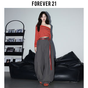 Forever 21 Retro Grey High Waist Wide Leg Casual Pants Women Loose Pear Shape Draped Super Popular Knife Pants Casual Trousers