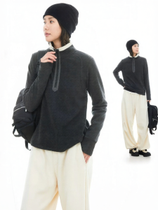 Slimming Warm Air Down Half-Zip Hoodie