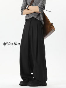 VESIBO | Vintage High Street Pleated Wide-leg Mens Pants