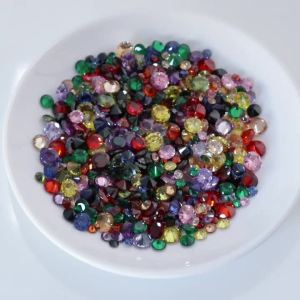 10/20 Chiếc Zircon Đa Kích Thước Tròn Đá Quý Zirconia Trang Sức Làm Phụ Kiện Cho Nhẫn Dây Chuyền Bông Tai