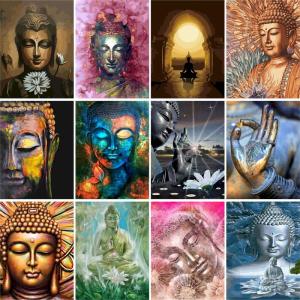 GATYZTORY Diy Painting by numbers Buddha Figure Canvas By Numbers Custom Oil Paint By Numbers For Home Decors Gift