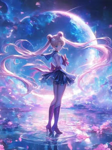 Kayou | Animation S-Sailor-M-Moon Oil Painting By Numbers on Canvas Home Decor for Living Room Bedroom Handmade Gift Frameless