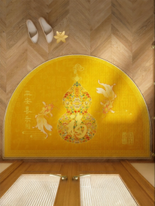 QINGGENGNONG | Fengshui Door Mat Half Round Yellow