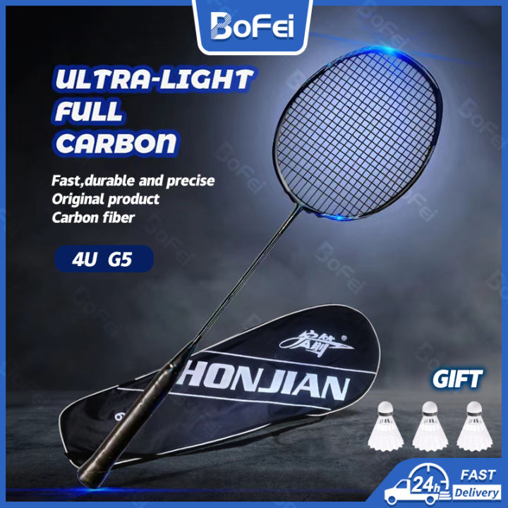 4u Racket 【Free Feather shuttlecocks 】Professional Badminton Rackets 4U G5 ...