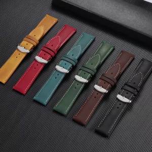 Casual Genuine Leather Watch Strap 22mm20mm Brown Red Black Universal Business Band for Women Men Bracelet for Seiko for Citizen