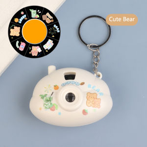 Creative Cute Cartoon Mini Camera Slideshow Light Projector Keychain Childrens Toy Bag Pendant Accessories