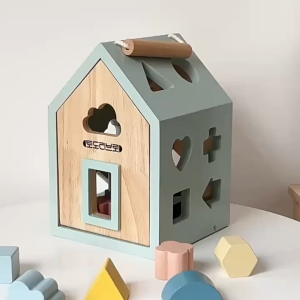 Wooden Educational Toys Wooden Blocks Matching Toy Kids Early Learning Montessori Building Blocks Shapes