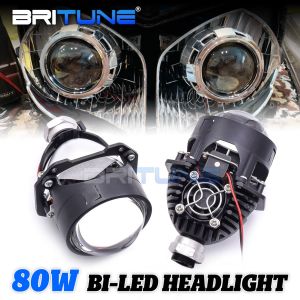 80W LED Mini Projector Headlamp H4 H7 H11 9005 9006 High/Low LED Headlight Angel Eye Halo Ring Car Lights Retrofit Motorcycle Accessories