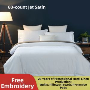 Luxurious High Count White Cotton Sateen Sheet Set