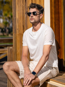 Enjeolon | Vintage Style Short Sleeve T-shirt Cotton Linen