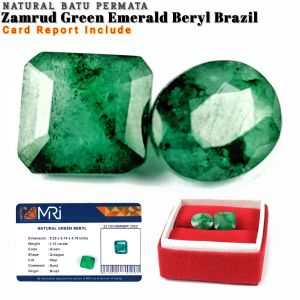 Natural Batu Permata Zamrud Green Emerald Beryl Brazil Include Sertifikat Memo
