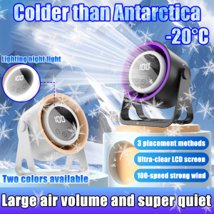 ❄Colder than Antarctica -20°C❄ Wireless Portable Fan Air Circulation Fan (7 Inch)with Night Light USB Fan Rechargeable Fan 50000mAh C-type Charging Desktop Fan Suitable for Indoor and Outdoor Use In Offices 风扇小型大风