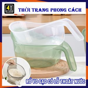 Rổ Nhựa Rửa Rau Củ Quả  Rổ Vo Gạo Trong Suốt Có Lỗ Thoát Nước Đa Năng Tiện Lợi - Gáo Nhựa  Thau Chậu Có Tay Cầm Trong Suốt Tiện Dụng - Dụng Cụ Nhà Bếp