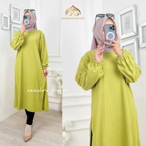 Eurigo - Osia Long Tunik Wanita Rib Hanover Belah Samping Jumbo Bigsize / 7628