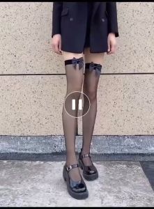 Vớ Dài Ngang Đùi  Từ 38kg Đến 80kg Vải Lụa Phối Ren Nơ Siêu Dễ Thương Hàng Cao Cấp