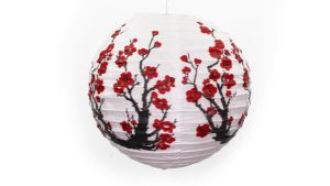 2pcs 12 inch Sakura Cherry Flowers Paper Lantern Round Chinese Japan Paper Lamp for Wedding Party Home Decoration