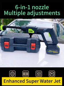 180Bar Wireless Car Washer High Pressure Water Gun Rechargeable Lithium Water Jet Multi-Function Nozzle Cleaning Spray Cleaning Of High-Power Rechargeable Lithium Batteries For Vehicles With Strong Boosting Water Jet