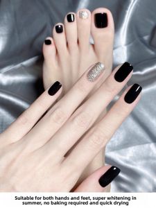 CHUBEISHI | Black Nail Polish for Men Quick-Dry Long-Lasting Yellow Touch-Up