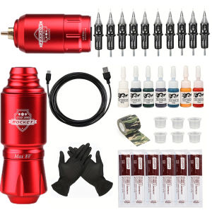 Bộ Dụng Cụ Xăm Hình Không Dây Với Bút Xăm Mini Rocket 10 Kim Cartridge Nguồn Điện Và Mực Xăm Dành Cho Nghệ Thuật Body Art