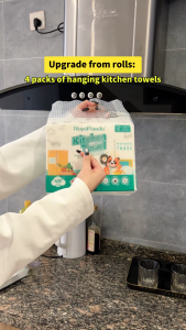 【1/4/8Packs】RoyoPanda 2-Ply High-Absorption Hanging Kitchen Tissue 195 * 230mm Paper Towels Strong for Grease & Spills Hanging Convenience