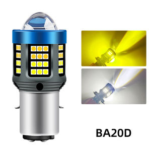 KEVANLY | 1pc Motorcycle Light LED Bulb H4 H6 BA20D LED Fisheye Lens Dual Color White Yellow CSP Chip Motorbike Headlight Scooter Fog Lamp